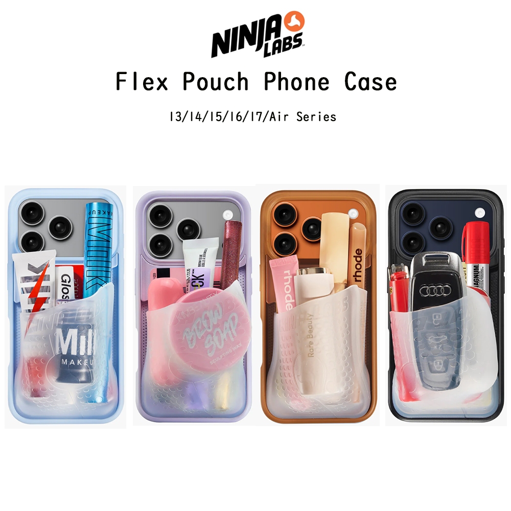 NINJA LABS Flex Pouch Phone Case เคสกันกระแทกพร้อมกระเป๋าพกพาในตัวเกรดพรีเมี่ยม เคสสำหรับiPhone13/14