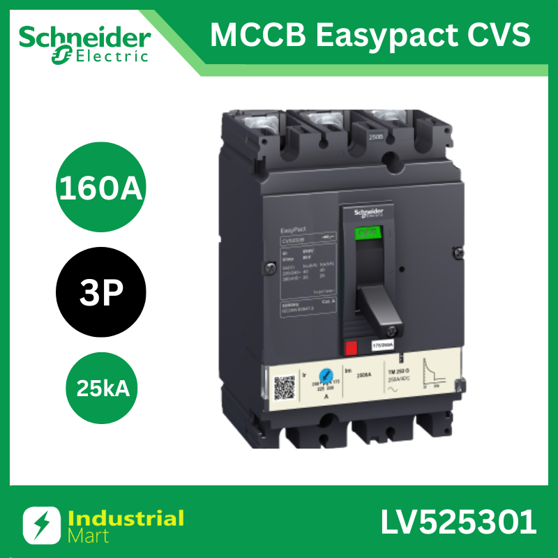 Schneider Electric LV525301-LV525303 EasyPact CVS (3P) ติดตั้งพร้อม Thermal-Magnetic (TM-D) Trip uni