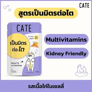 CATE อาหารเปียกแมว เคท เกรดพรีเมี่ยม ทั้งหมด 5 สูตร ขนาดซองละ 70 กรัม (ยกลัง x 48ซอง)