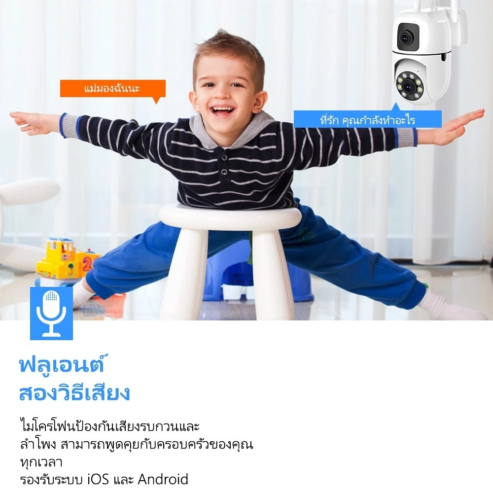 Cam720 กล้องวงจรปิด 360 wifi Full HD 1080Pพิกเซล กล้อง wifi 5ล้านพิกเซล หมุนได้ 360° ติดตั้งง่าย กล้องวงจร thumbnail 6