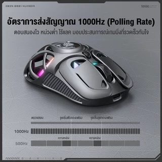 Onikuma DM02 Tri-Mode RGB Gaming Mouse เมาส์เกมมิ่ง โครงสร้าง Honeycomb น้ำหนักเบา