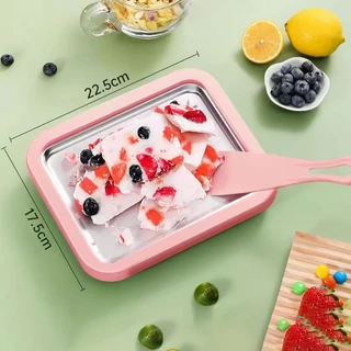 DIY เครื่องทำไอศครีม เพกพาได้ เครื่องทำไอติมแข็ง ถาดผัดไอติม เครื่องทำไอติมผัด เครื่องทอดโยเกิร์ต