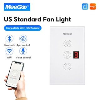 MeeGoo สวิตช์พัดลมติดเพดานอัจฉริยะ WiFi 100V-240V การควบคุมด…