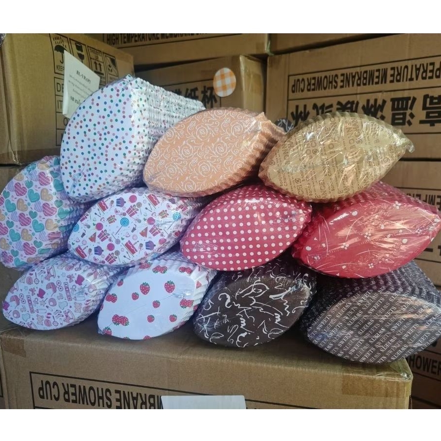 กระทงทรงใบไม้ 300ชิ้น กระทงจีบ กระดาษเคลือบมัน กระดาษรองขนมปังเกลือ