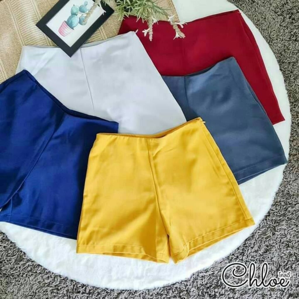 ขาสั้นเอวสูงผ้าฮานาโกะ Chloe มี16สี กดเลือกสี-ไซส์ งานฝีมือคนไทย โรงงานมาเอง! กางเกงใส่เที่ยว เดินห้าง มีซิปข้าง ใส่ง่าย ราคา ถูกที่สุด ดีลบีเคเค แกลเลอรีภาพที่ 2