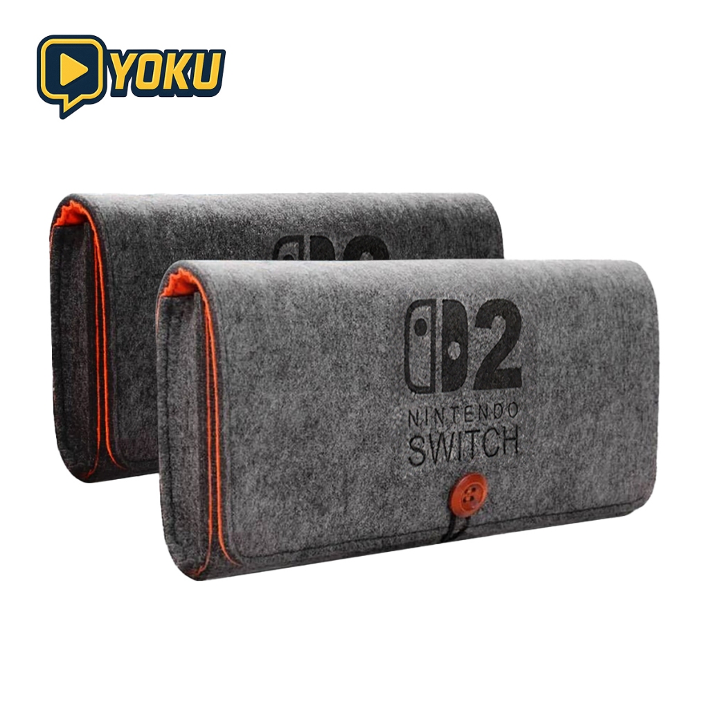 กระเป๋าใส่ Nintendo Switch 2/Switch/OLED สักหลาดกันกระแทก พร้อมช่องใส่การ์ดเกม 5 ช่อง