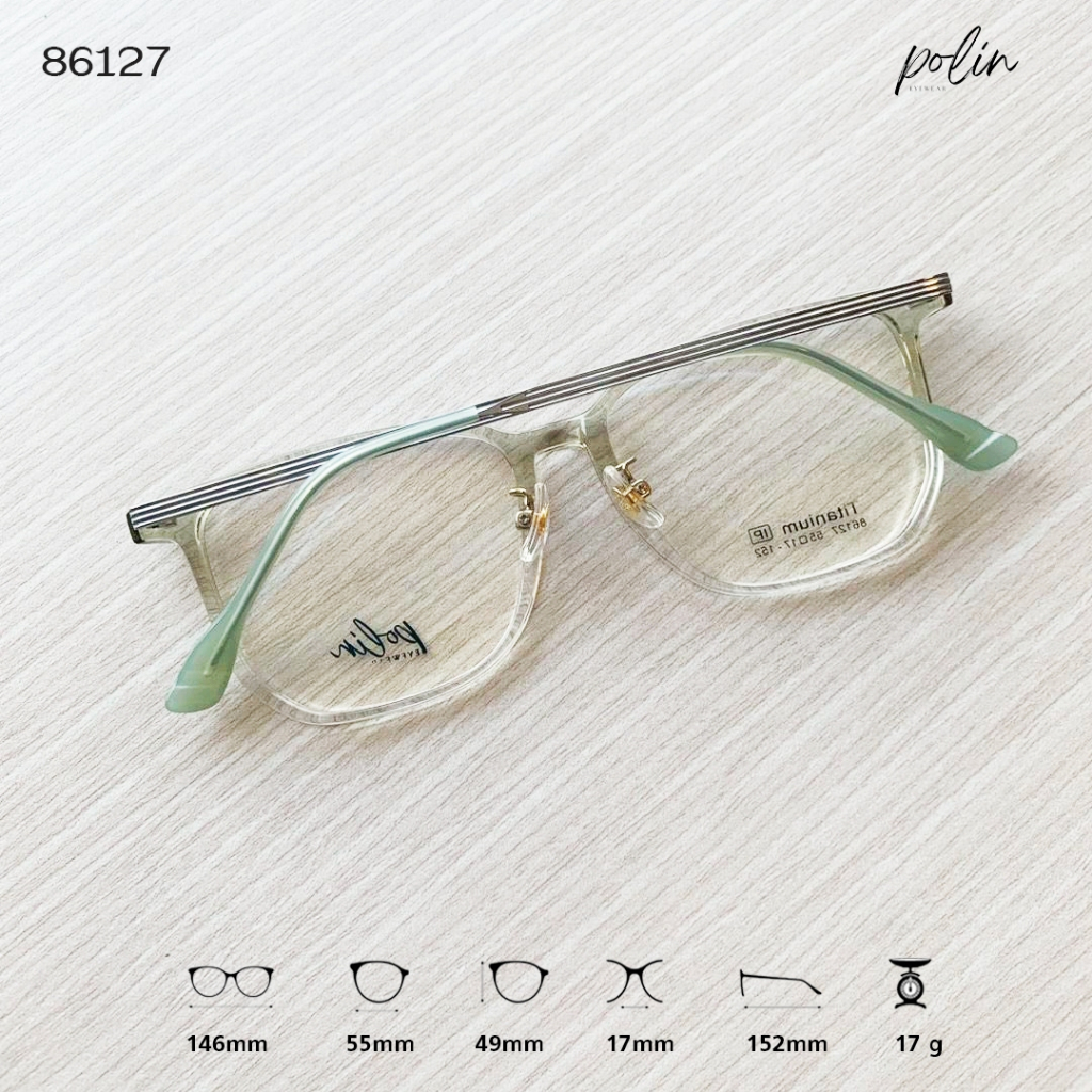 Polin กรอบแว่นสายตา รุ่น 86127 ไม่ใช่แว่นสำเร็จ สามารถนำไปตัดแว่นสายตาได้ ราคา ถูกที่สุด ดีลบีเคเค แกลเลอรีภาพที่ 5