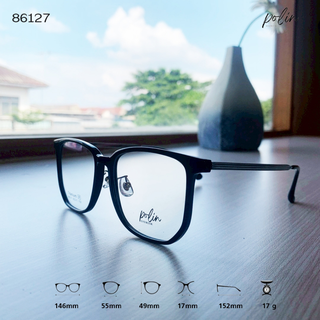 Polin กรอบแว่นสายตา รุ่น 86127 ไม่ใช่แว่นสำเร็จ สามารถนำไปตัดแว่นสายตาได้ ราคา ถูกที่สุด ดีลบีเคเค แกลเลอรีภาพที่ 7