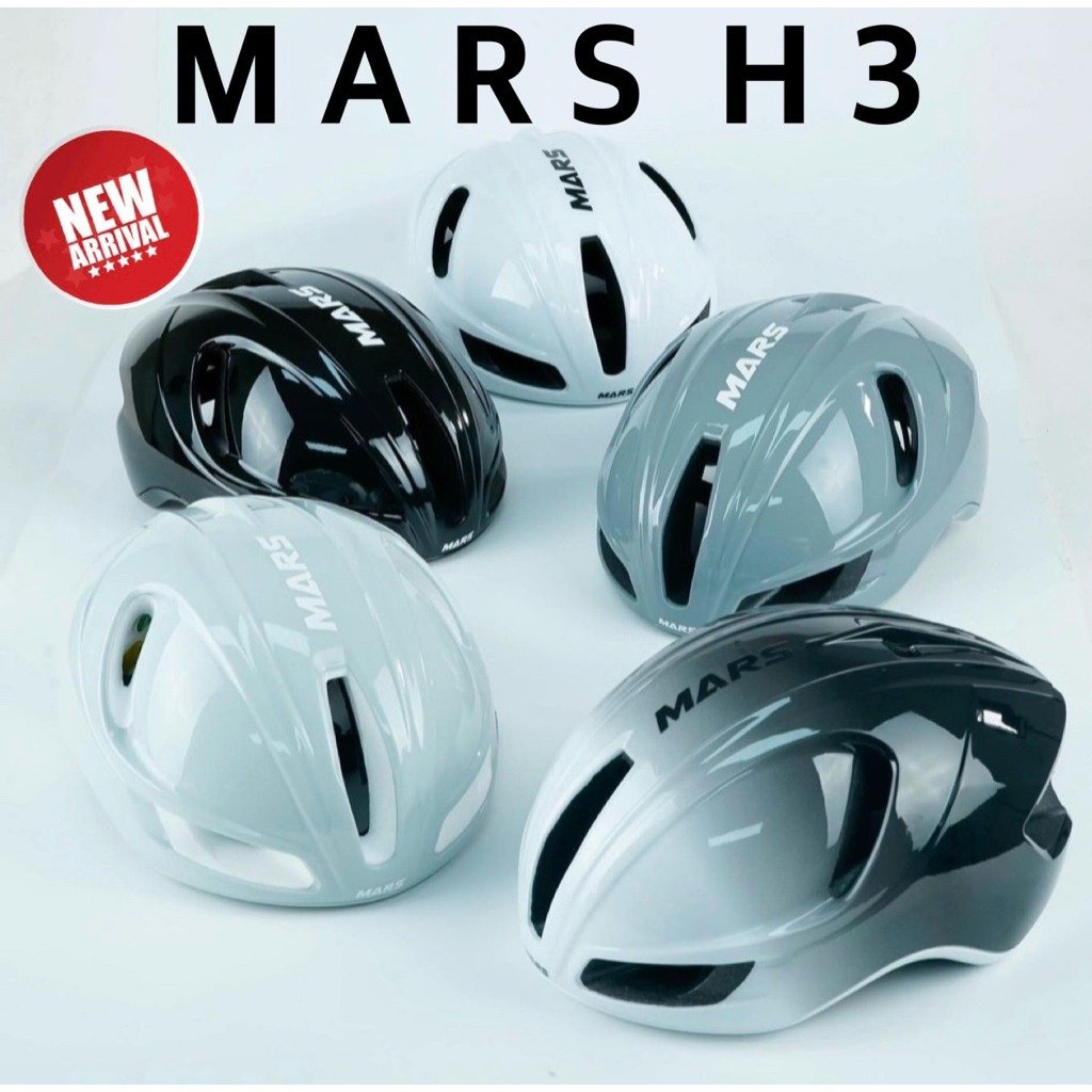 (แถมผ้าบัพ) หมวกจักรยาน MARS H3 มาพร้อมระบบระบายอากาศ 10 ช่อง และสายรัดแม่เหล็ก New2025