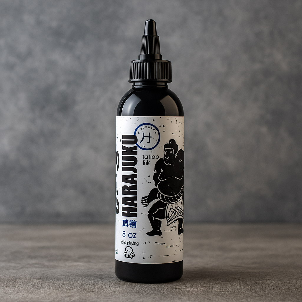 หมึกสัก HARAJUKU Black Ink 1oz/8oz หมึกดำเดินเส้น ดำเข้ม เดินเส้นคม ใช้งานลื่น