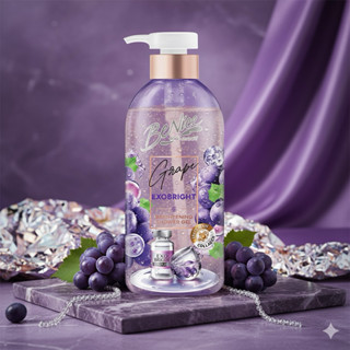 ‼️ แถมฟรี ใยอาบน้ำทำฟอง ⭐ BeNice Grape Exo Bright Shower Gel…