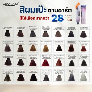 สีย้อมผมเซรารี่ CEORALI HAIR COLOR CREAM LOW AMMONIA ไร้กลิ่นฉุน แอมโมเนียต่ำ