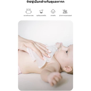 Poomsoft Baby wipes 1200แผ่น 30แพ็ค เม็ดไข่มุกลายทาง ทิชชู่เปียก