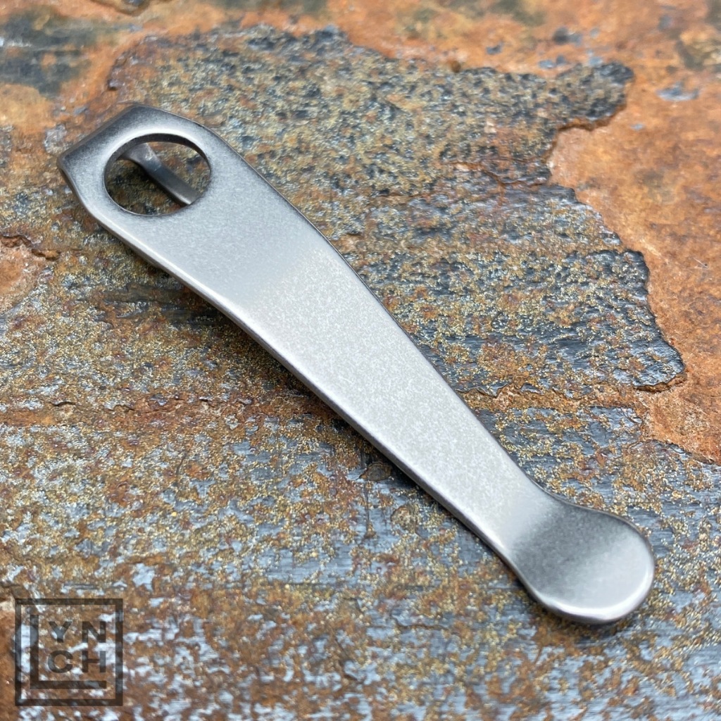 คลิปเหน็บไทเทเนียม Lynch Northwest Spyderco Standard Wire Clip, Stonewashed