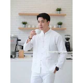 เสื้อผ้าฝ้ายคอจีนแขนยาวผู้ชาย งานผ้าชินมัย