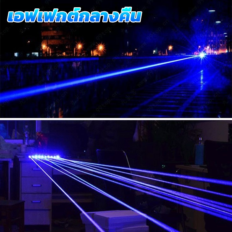 พร้อมส่ง blue laser light เลเซอร์พกพา ปากกาเลเซอร ์ เรเซอร์บลูชาร์จ ไฟฉายเลเซอร ์ high power 50000mW จุดไฟได้ ชาร์จUSB - รูปที่ 5