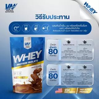 VERTECH NUTRITION WHEY PROTEIN ISOLATE 100% เวย์โปรตีน ไอโซเลท สูตรลีน โปรตีนสูง 2Lb