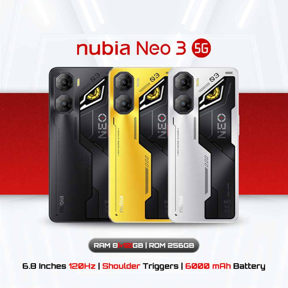 Nubia Neo 3 5G (8+256GB) เพิ่มแรมสูงสุด20GB - L/R Shoulder Triggers ไฟRGB l แบต6000mAh ชาร์จไว33W