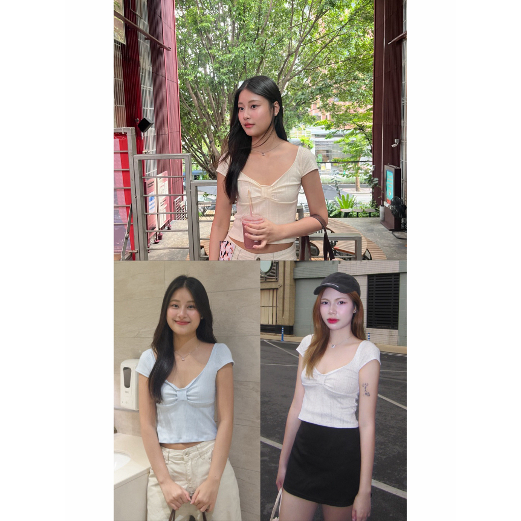 Bow topp เสื้อลายฉลุ ดีเทลน่ารัก
