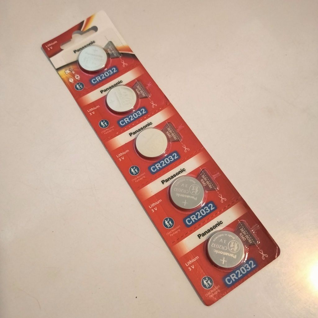 ถ่านกระดุม Panasonic CR2032 แท้100% ถ่านรีโมท ถ่านรีโมทรถยนต์ Button Battery CR2032