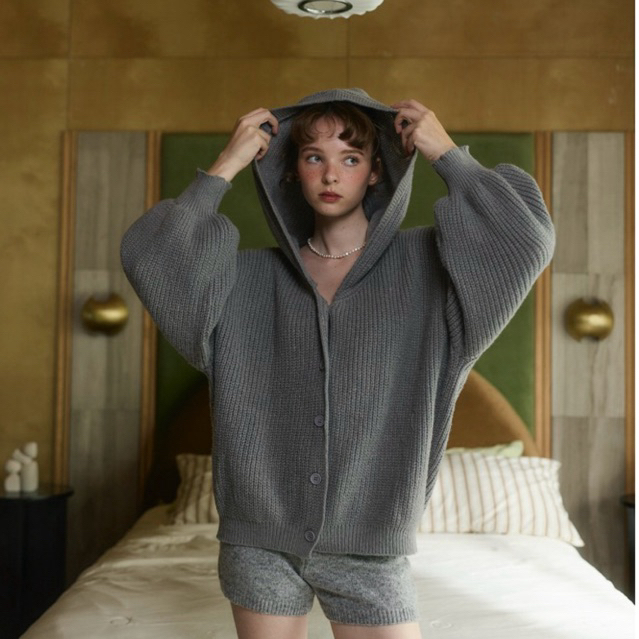 (พร้อมส่งทุกสีค่ะ)Nichii -Bubble Hood Cardigan เสื้อคาร์ดิแกน เสื้อกันหนาวมีฮู้ด