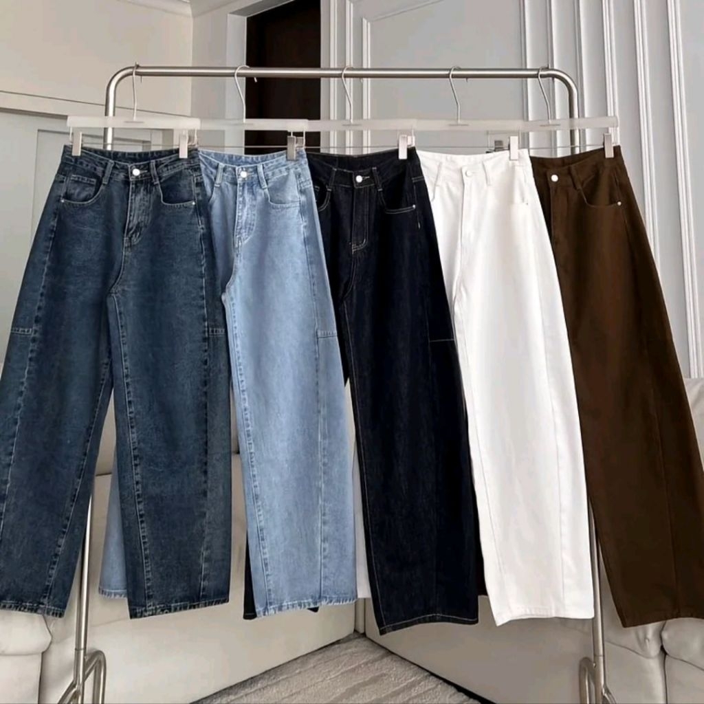 ส่งต่อกางเกง promthong Luna barrel high-rise