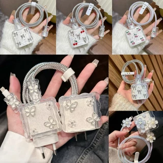 เคสซิลิโคน 3D น่ารัก ฝาครอบป้องกันตัวชาร์จ สําหรับเครื่องชาร์จแอปเปิ้ล 18/20w ที่ชาร์จ iphone เคสม้วนเก็บสายเคเบิล