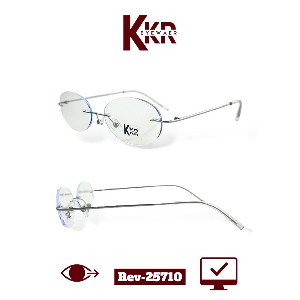 KKR EYEWEAR | Blue Block Rev-Box25710 ทรงไร้กรอบ กรอบเจาะ เลนส์กรองแสงสีฟ้า มีบริการเก็บปลายทาง