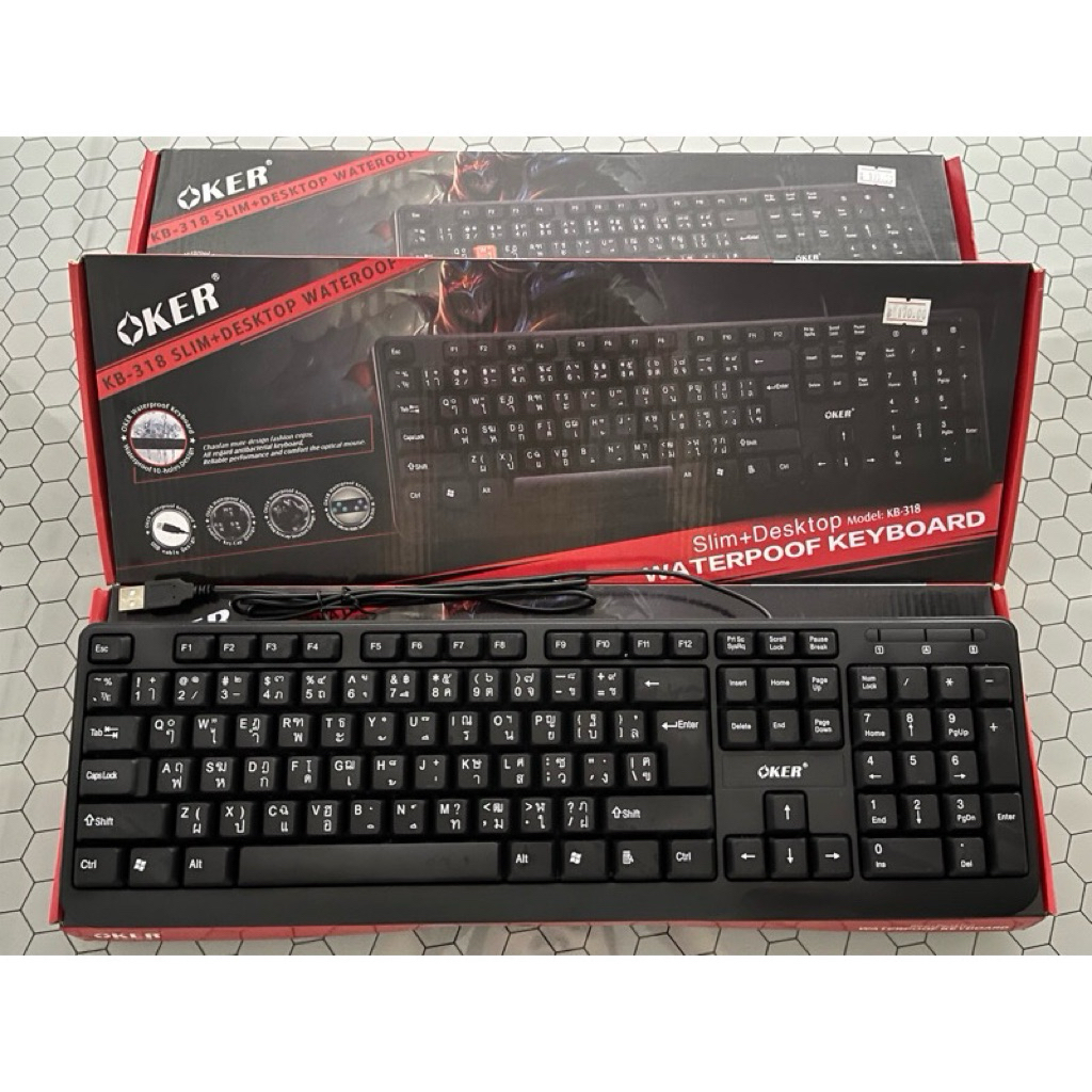 OKER KB-318 Keyboard คีย์บอร์ด USB
