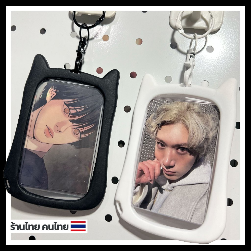 (พร้อมส่ง) เฟรมการ์ดหูแมว เฟรมอะคริลิค เคสซิลิโคนหูแมว พร้อมพวงกุญแจ - ร้านไทย
