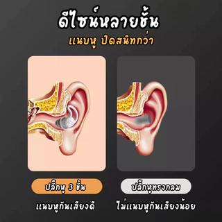 YIYIHOME ที่อุดหูซิลิโคน ที่อุดหูกันเสียง ลดเสียงรบกวน นอนหลับ ใช้ในหอพัก นุ่มสบาย พกพาง่าย