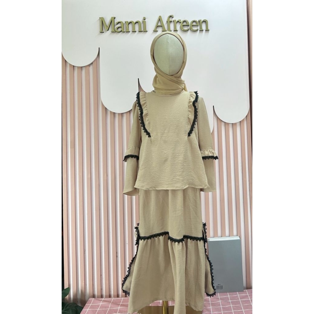 ชุดเซตกระโปรงยาวเด็กอิสลาม ชุดเซตกระโปรงผ้าสลาฟ 3-9ปี ไม่ต้องรีดแต่งด้วยลูกไม้ ใส่เที่ยว ใ่ส่รายอ - รูปที่ 5