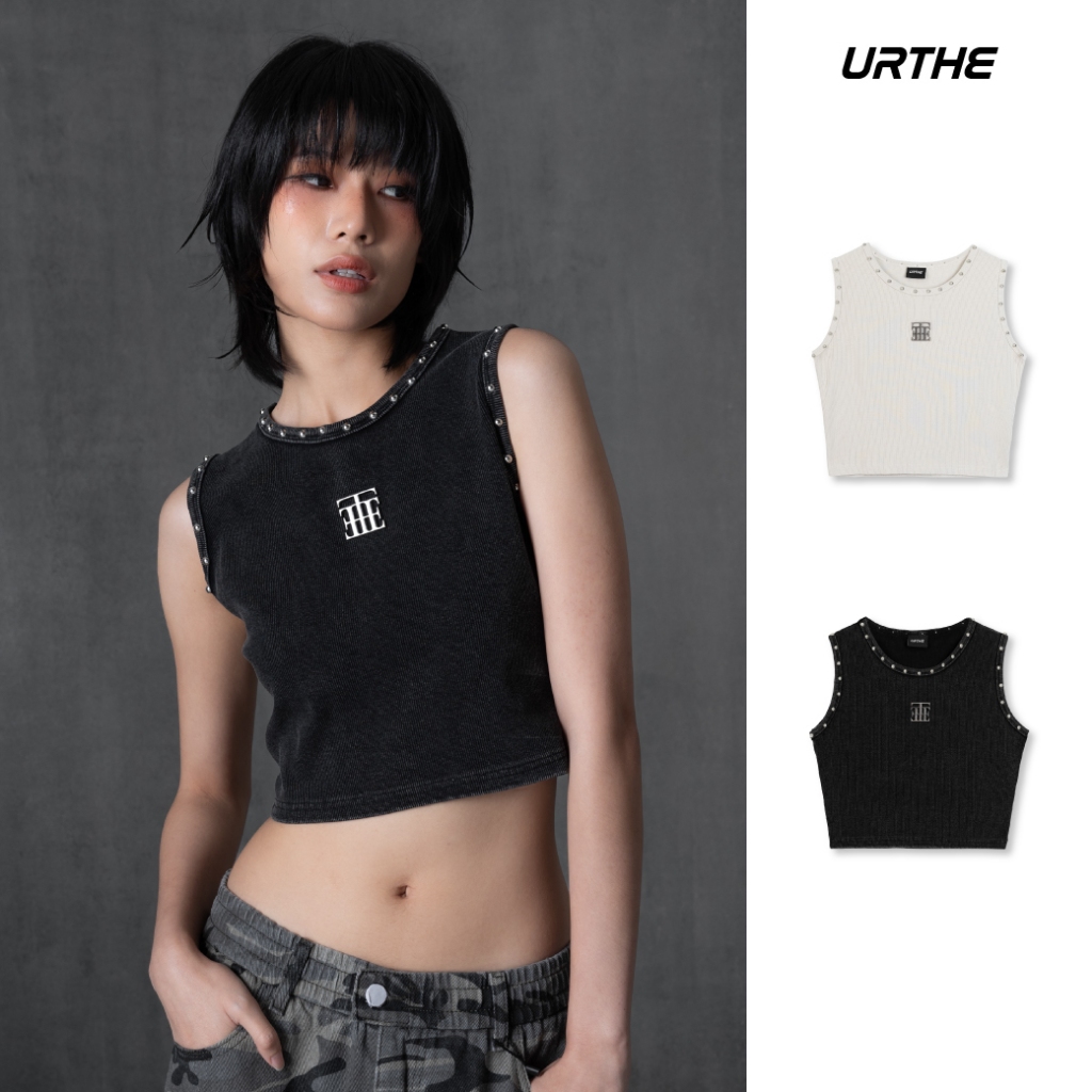 URTHE - เสื้อครอป เเขนกุด รุ่น STARKLY REVEALED