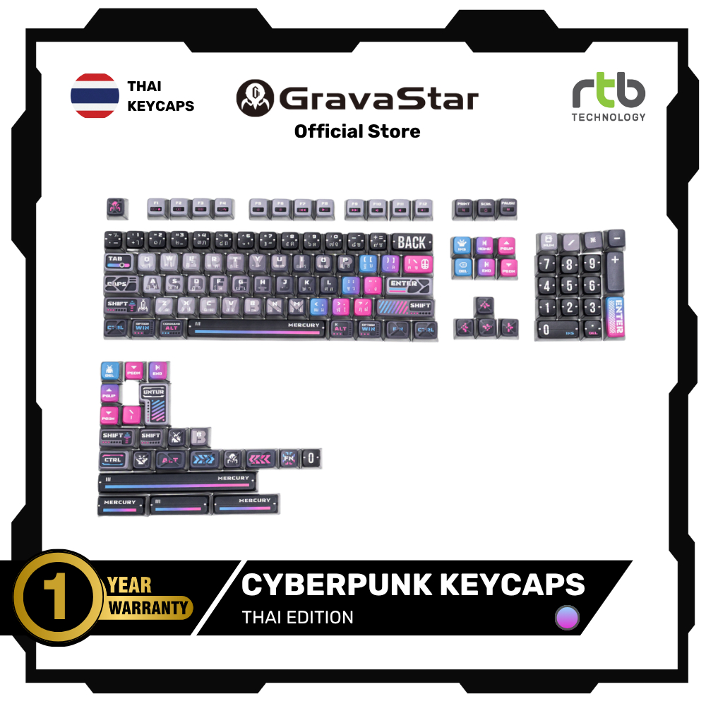 GravaStar Keycaps Thai อุปกรณ์เสริมคีย์แคปภาษาไทย คีย์บอร์ดเกมมิ่ง Gaming Keyboard By