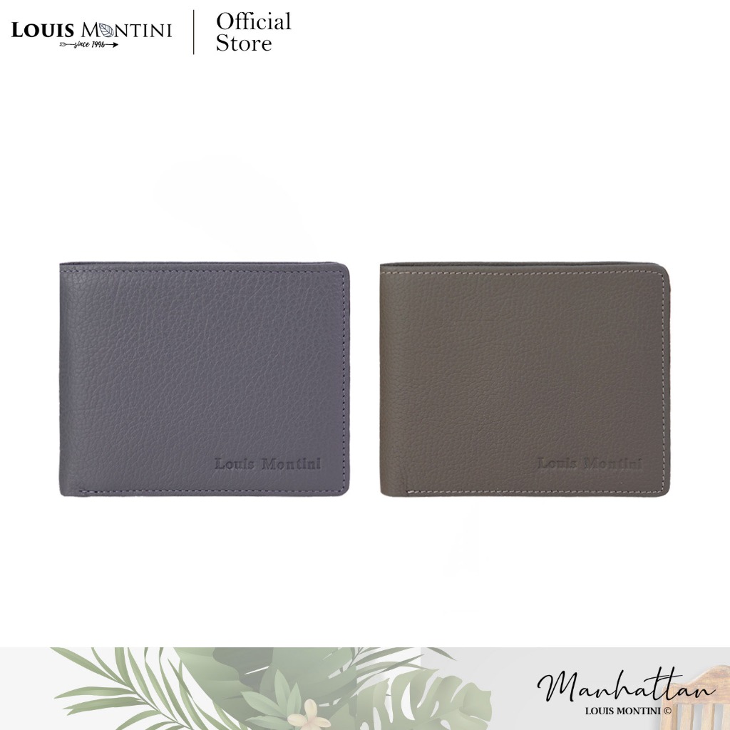 Louis Montini (Minimal Style) กระเป๋าสตางค์หนังวัวแท้ กระเป๋าผู้ชายหนังแท้ Men's Wallet TTM095