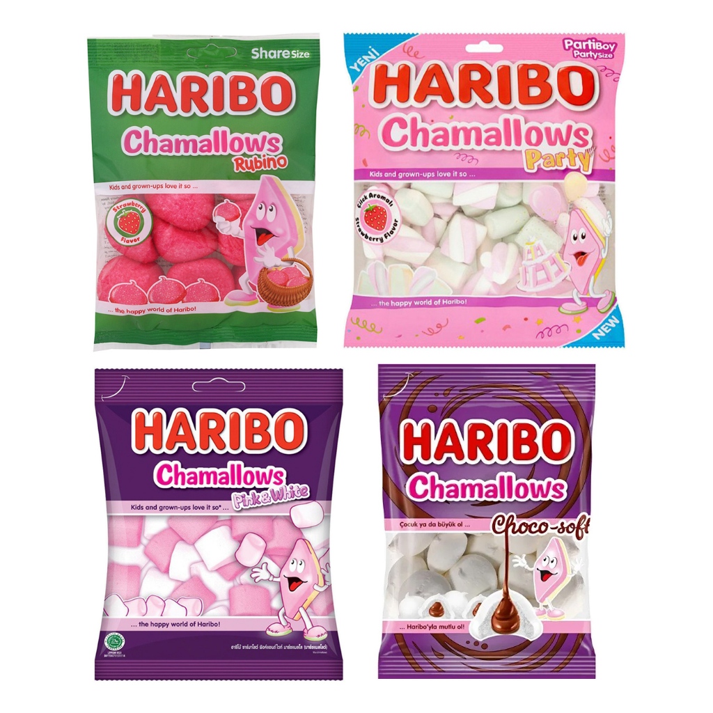 HARIBO Chamallows Mix Party/Rubino/Pink White/Choco Soft มาร์ชแมลโลว์ นำเข้า หอมหวาน ฮาริโบ้