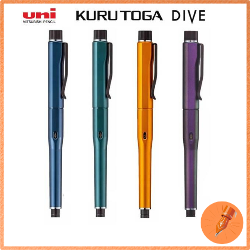 Kuru Toga Dive Mechanical Pencil 0.5 mm Uni Kurutoga Blue Orange Green Purple Mitsubishi M5-5000