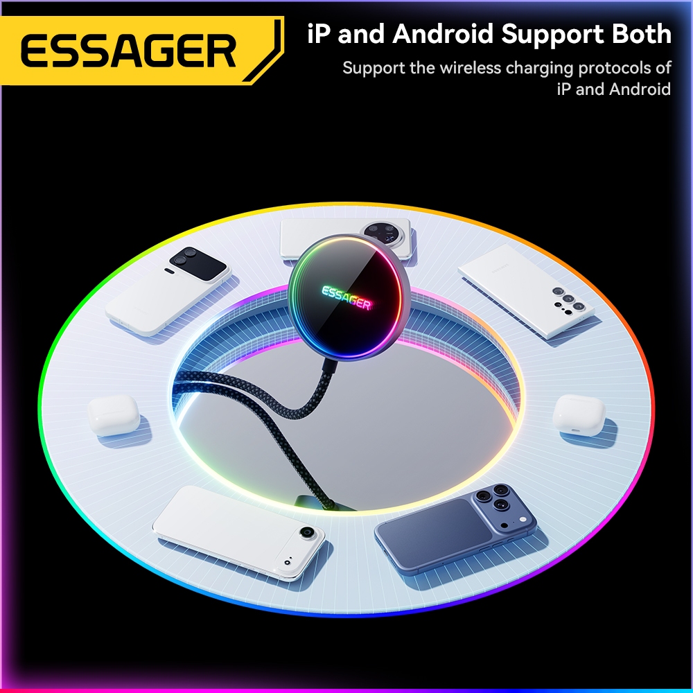 Essager 15W Magnetic Wireless Charger (พร้อมแผ่นแม่เหล็ก) รูปที่ 7