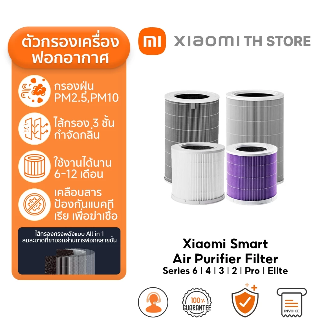 Xiaomi Smart Air Purifier Filter 4/3/2/Pro/Pet/Elite Filter แผ่นกรอง I ไส้กรอง Xiaomi I Filter HEPA I Antibacterial HEPA