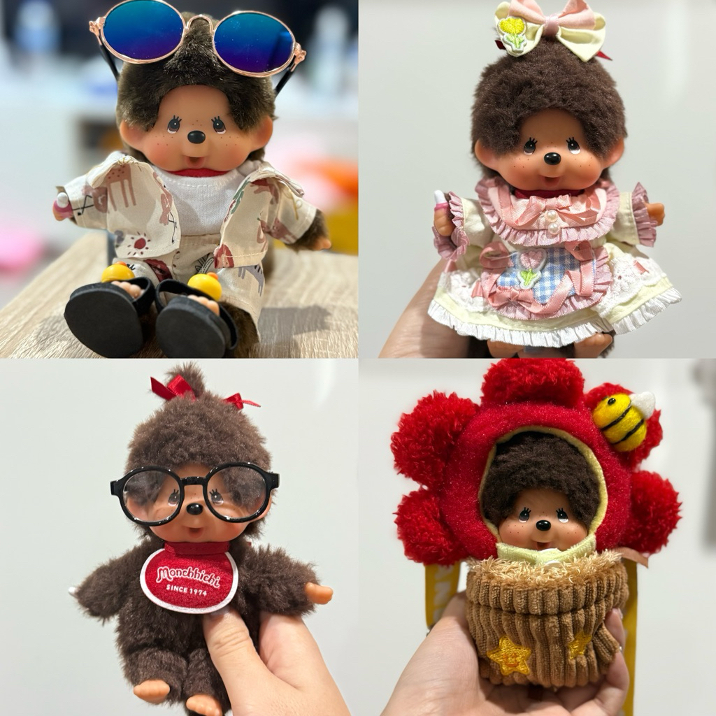 ชุดMonchhichi10cm ชุดMonchhichiจิ๋ว ส่งจากไทย(ขายเฉพาะชุด/อุปกรณ์ ❌ ไม่รวมตุ๊กตา）