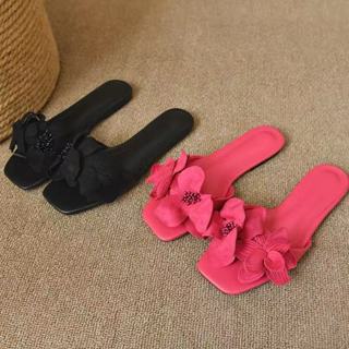 Amhher รองเท้าแตะลายดอกไม้สำหรับผู้หญิง