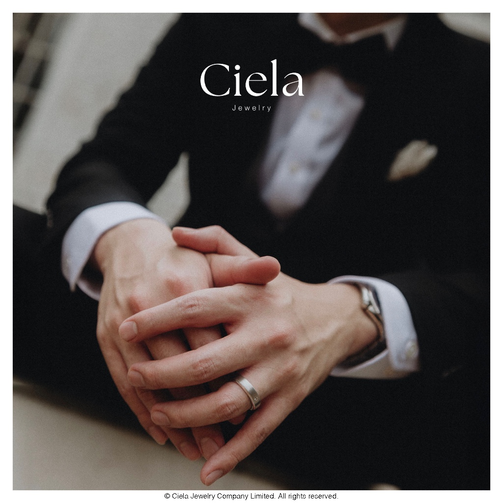 𝐂𝐢𝐞𝐥𝐚 𝐉𝐞𝐰𝐞𝐥𝐫𝐲 แหวนเกลี้ยง / แหวนปลอกมีด พร้อมเพชรแท้ Lab Grown (CVD) 0.03 CT | Silver92.5 ชุบโรเดียม - รูปที่ 5