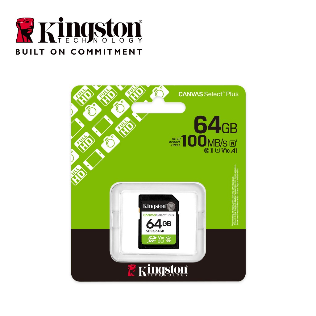 KINGSTON SD Card Canvas Select Plus Class10 อ่าน 150MB/s Full HD 1080p