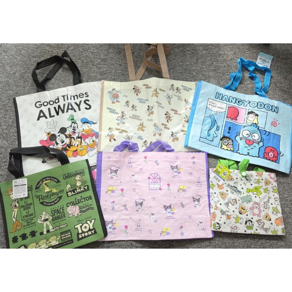 พร้อมส่ง // กระเป๋าใส่ของ Shopping Bag ลายการ์ตูน ซานริโอ ดิสนีย์ Disney Sanrio ลิขสิทธิ์แท้ 100% นำเข้าจากญี่ปุ่น
