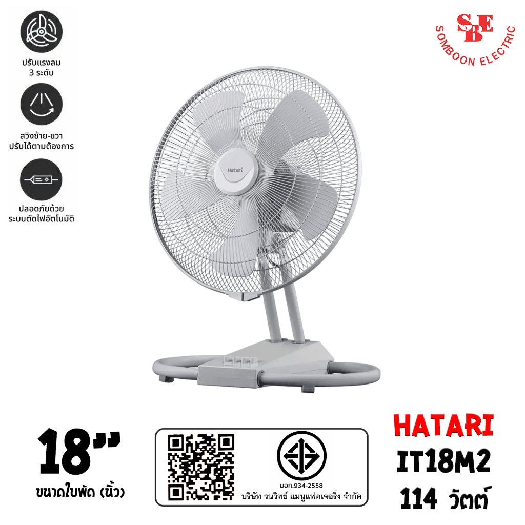 HATARI พัดลมอุตสาหกรรม ขนาดใบพัด 18นิ้ว รุ่น IT18M2