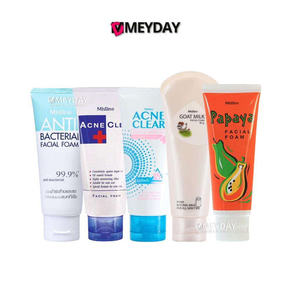 Mistine Facial Foam โฟมล้างหน้ามิสทิน โฟมทำความสะอาดผิวหน้า 80-100 กรัม