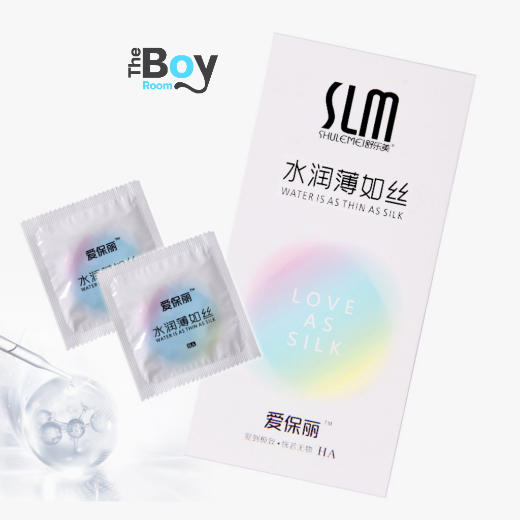 แบรนด์ SLM ไซส์ 49±2 มม.ถุงยางอนามัยราคาส่ง 100 ชิ้น รุ่นรักดั่งไหม เพิ่มไฮยาลูรอน บำรุง