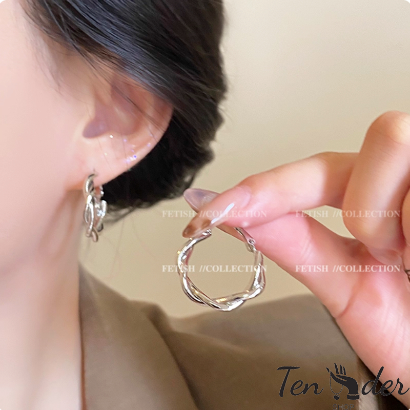 COD-ส่งเร็วจากไทย ต่างหูบบบิดเกลียว แฟชั่น เรียบง่าย บุคลิกภาพ ไม่ทําให้แพ้ง่าย ผู้หญิงที่ เครื่องประดับ-Tender