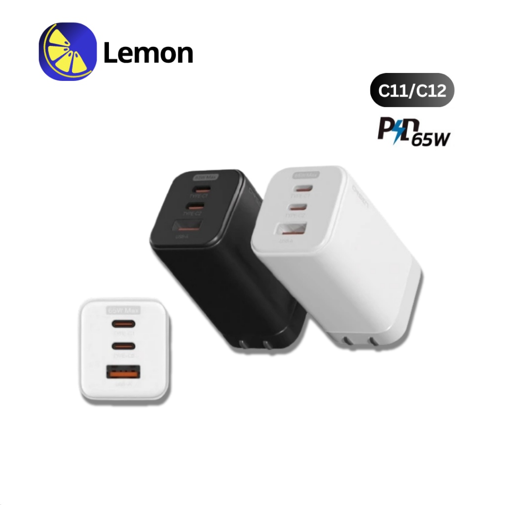 Eloop C10 / C11 / C12 GaN รวม หัวชาร์จเร็ว PD สูงสุด 65W | Orsen Apapter หัวชาร์จ USB Type C