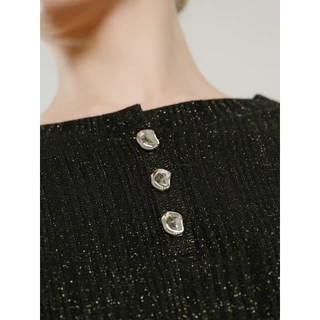 PAMECO - Dusk Long Sleeve [พร้อมส่ง] เสื้อยืดร่องกลิตเตอร์แขนยาว สัมผัสนุ่มสบายผิว